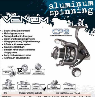 Moulinet spinning pêche aux leurres en mer  VENOM 6000 RELIX 640 DH